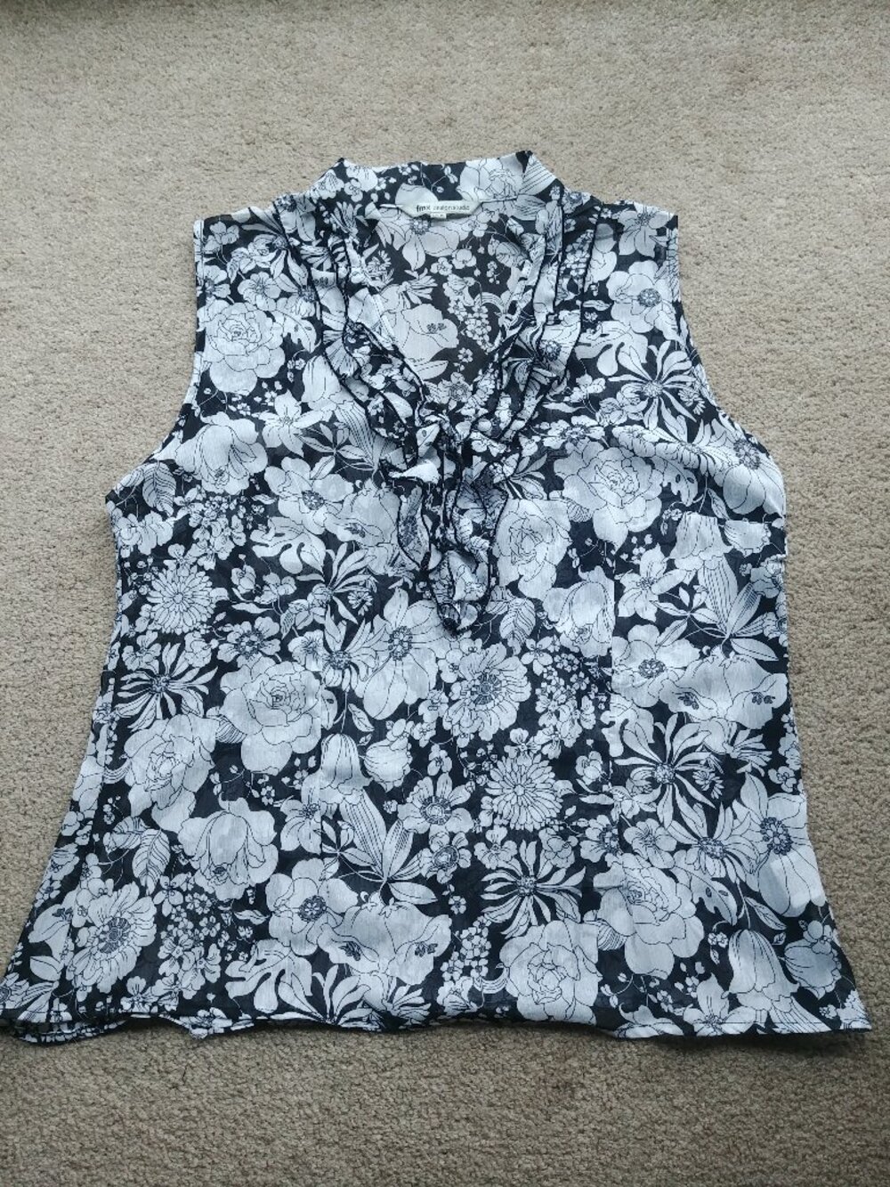 FMX Design Studio Sheer Floral Tank Top XL, Like New